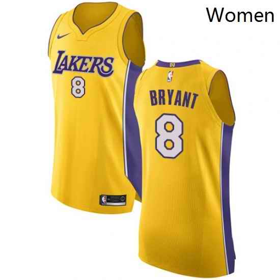 Womens Nike Los Angeles Lakers 8 Kobe Bryant Authentic Gold Home NBA Jersey Icon Edition